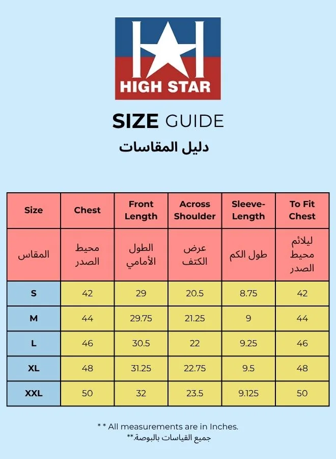 HIGH STAR Men's Grey 100% Cotton Solid Pattern Relaxed T-Shirt
