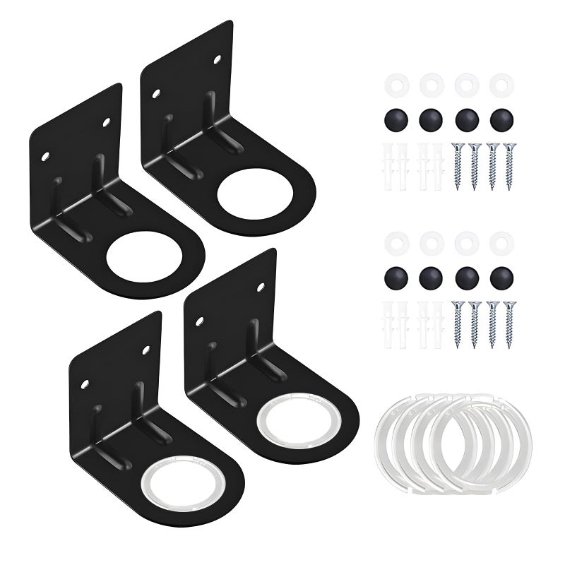 LEFTSTARER 4Pcs Soap Dispenser Wall Mount Bottle Holder Shampoo Holder for Shower Wall Shampoo Dispenser Holder for Bathroom Kitchen Toilet4pcs Black