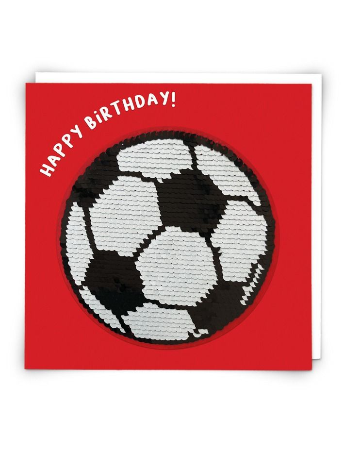 Happy Birthday Greeting Card With Removable Football Sequin Patch