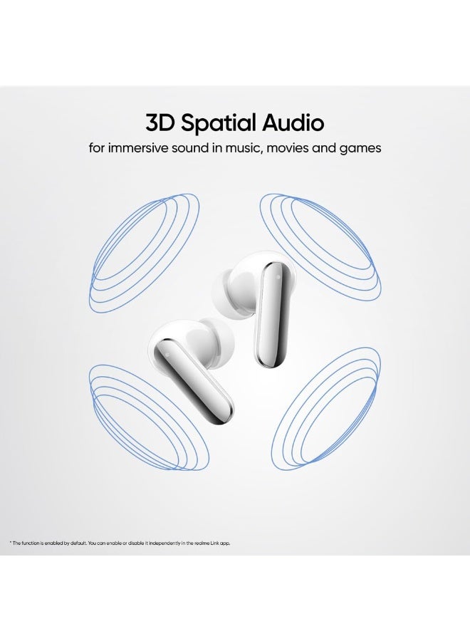ريل مي realme Buds Air 8 Pro TWS Earbuds, Dual Drivers, 55dB ANC, 3D Spatial Audio, 50H Playtime (Master White) Master White - Image 5