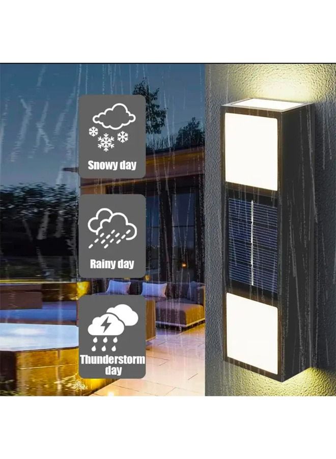 BLUE CORAL 4 Pack Solar Wall Lamp Outdoor Waterproof Up and Down Light Lighting Solar Lamp Sunlight for Villa Garden Patio Yard Porch Balcony, Warm  - Image 4