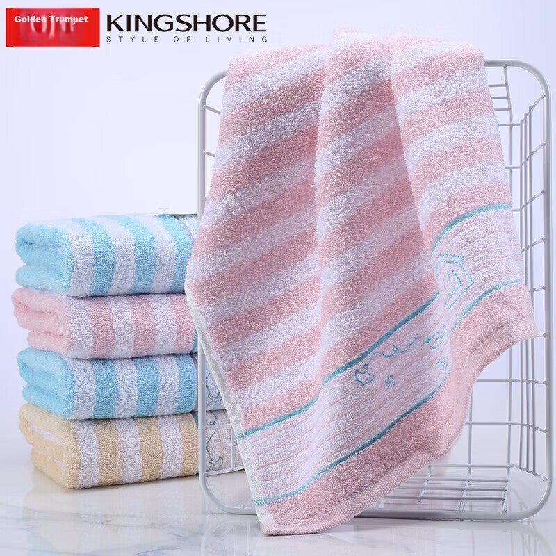 JD Jing Zao KING SHORE Towel And Home Textile, Pure Cotton Class A Baby Soft Face Wash Sports Towel, Two-Pack, Red/blue, 45g/piece - Image 2