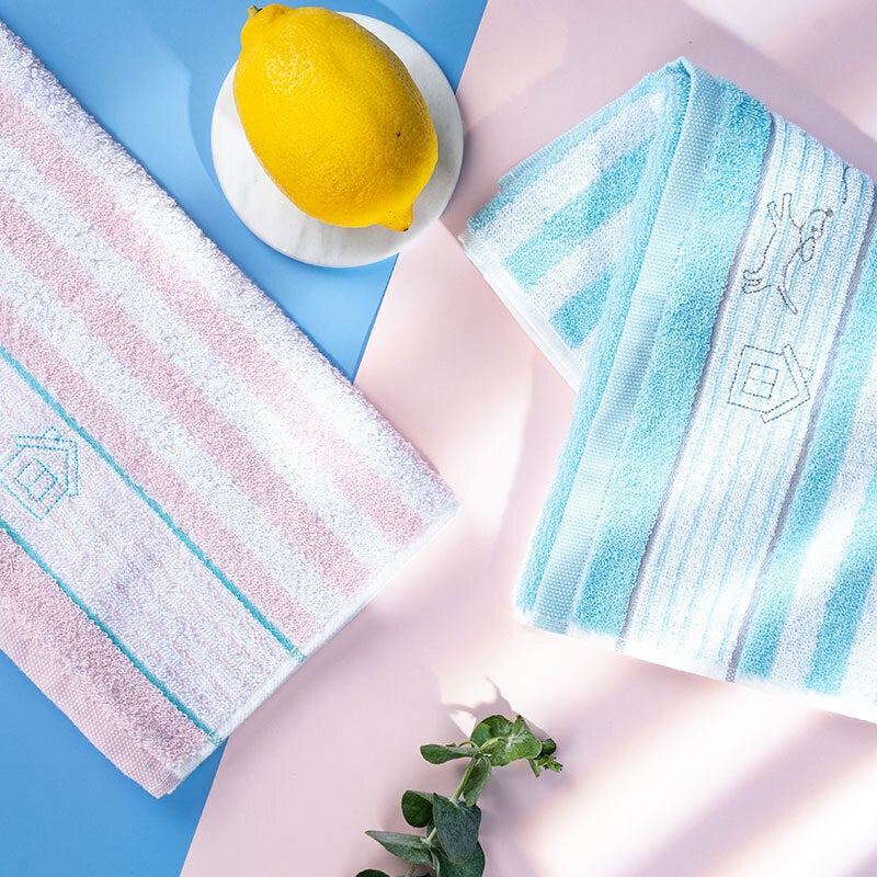 JD Jing Zao KING SHORE Towel And Home Textile, Pure Cotton Class A Baby Soft Face Wash Sports Towel, Two-Pack, Red/blue, 45g/piece - Image 3
