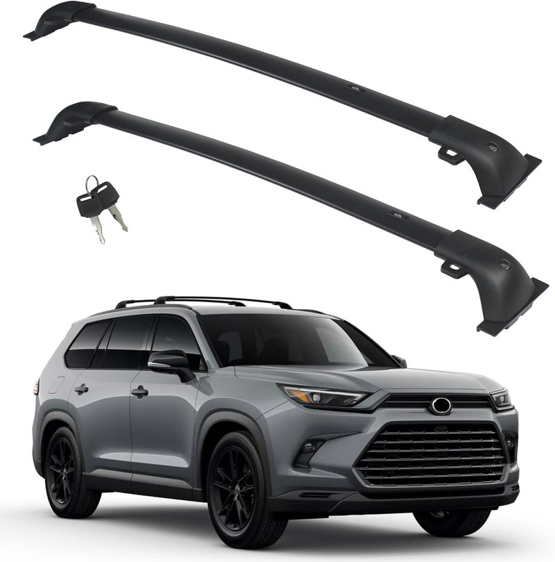 Autekcomma Heavy Duty Black Upgraded Roof Rack Crossbar Compatible for Toyota Grand Highlander Lexus TX 2024up All Grades.Max 260lb Loading Capacity with Metal Lockable Anti -Theft Locking Mechanism - Image 1