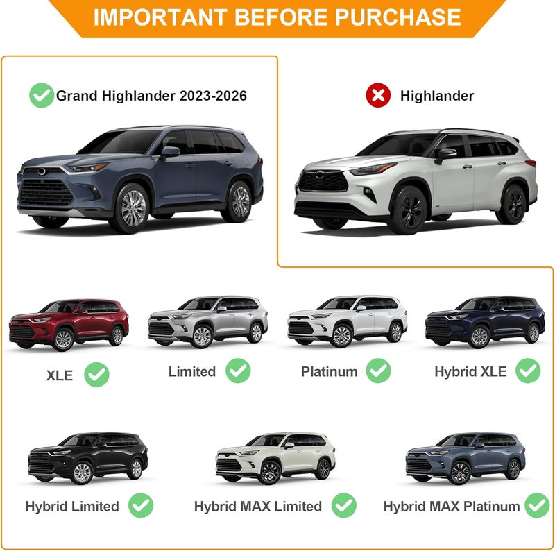 Autekcomma Heavy Duty Black Upgraded Roof Rack Crossbar Compatible for Toyota Grand Highlander Lexus TX 2024up All Grades.Max 260lb Loading Capacity with Metal Lockable Anti -Theft Locking Mechanism - Image 2