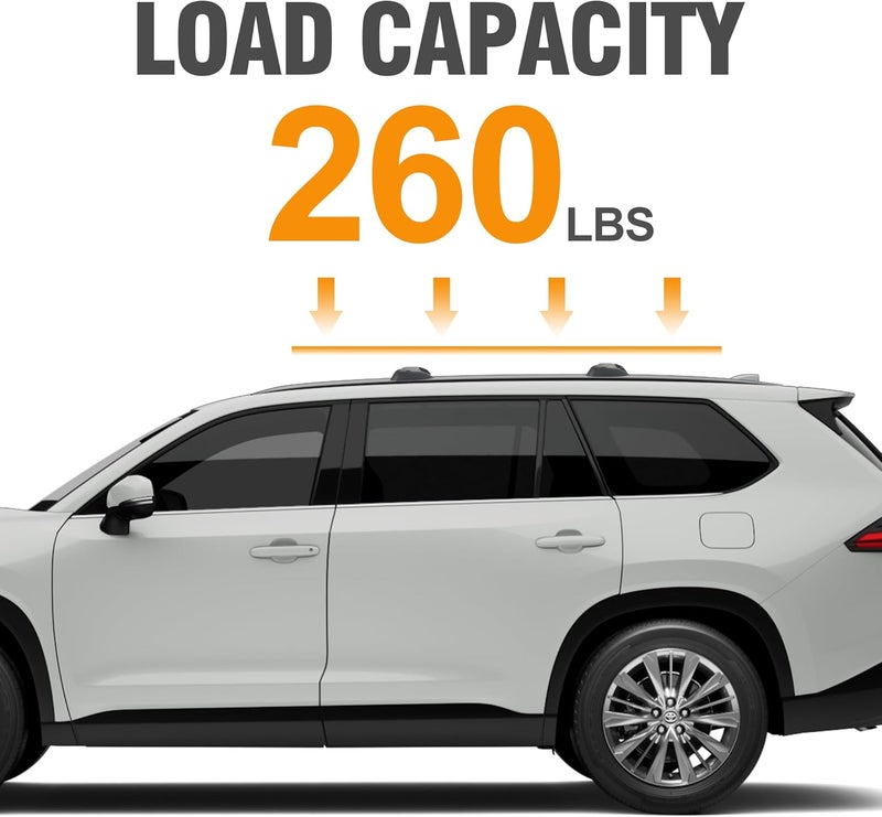 Autekcomma Heavy Duty Black Upgraded Roof Rack Crossbar Compatible for Toyota Grand Highlander Lexus TX 2024up All Grades.Max 260lb Loading Capacity with Metal Lockable Anti -Theft Locking Mechanism - Image 5