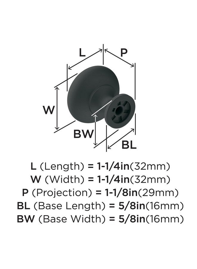 Amerock | Cabinet Knob | Matte Black | 1-1/4 inch (32 mm) Diameter | Era | 1 Pack | Drawer Knob | Cabinet Hardware - Image 4