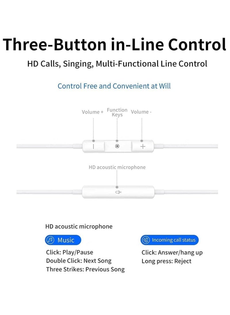 for iPhone 14 pro max Earphones Wired Headphones Built-in Mic&Volume Control & Noise Cancellation In-Ear Earphones Earbuds Compatible for iPhone 11/12/13 Pro/XS Max/8/8plus 7/7plus Support for all iOS