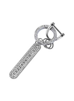 yongsheng Bling Car Key cahin with Temporary Parking Number Plate,Zinc Alloy Crystal Rhinestones Car Keychain Car Accessary  - Image 3