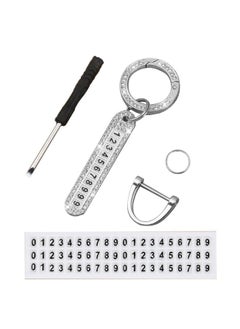 yongsheng Bling Car Key cahin with Temporary Parking Number Plate,Zinc Alloy Crystal Rhinestones Car Keychain Car Accessary  - Image 2