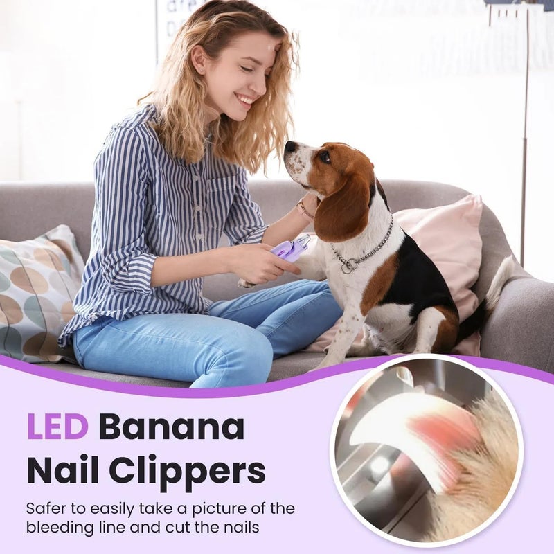 SWIUKPHE Dog and Cat Nail Clippers, Trimmers with 2 LED Lights, Powerful Safety Guard and Nail File to Avoid Over Cutting, Easily Illuminate the Bloodline, Suitable for Large to Medium Dogs, Cats - Image 2
