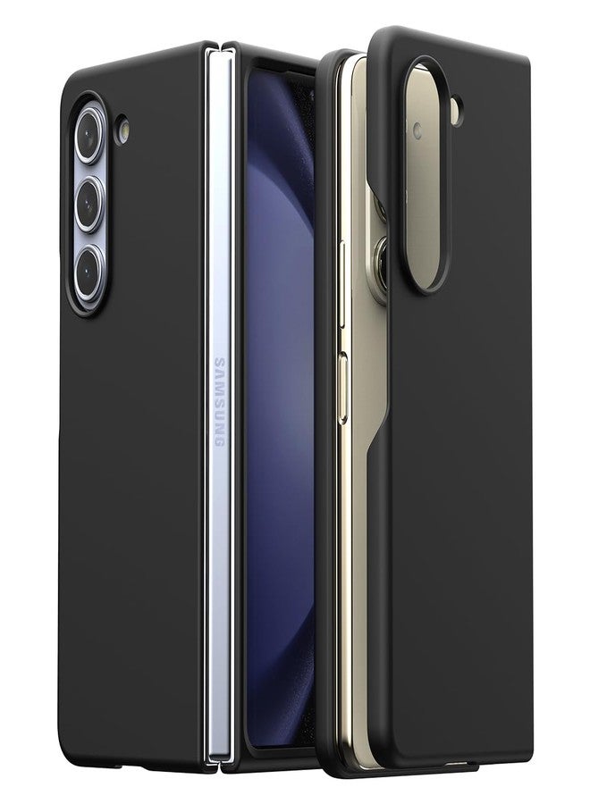 araree Nukin Samsung Galaxy Z Fold 5 Case, Clear Case Cover Transparent Ultra Thin Cover Slim Sturdy Scratchproof Hard PC Phone Case Minimalist Solid Sleek Designed for Galaxy Z Fold 5 5G - Black - Image 1