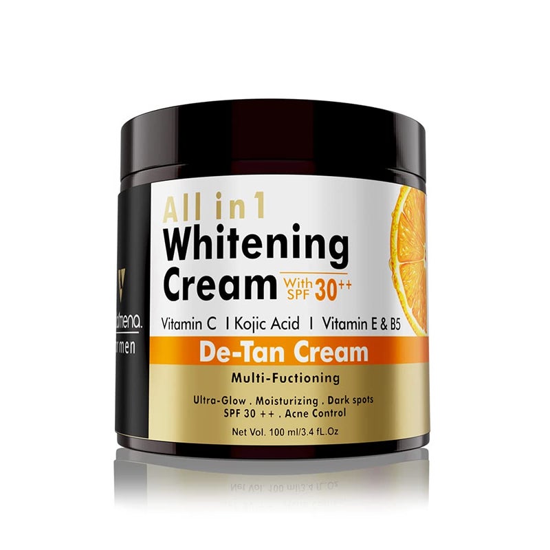 VOLAMENA WITH DEVICE AllinOne Whitening Face Cream for Men SPF 30 with Kojic Acid Vitamin C for Tan Removal Brightening and Skin Protection 100ml - Image 1