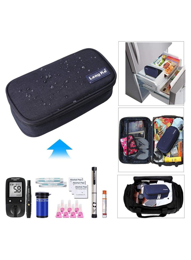 لينج كي الأنسولين السفر حمل حالة معزولة حقيبة التبريد مع 2 حزم الثلج - Image 2
