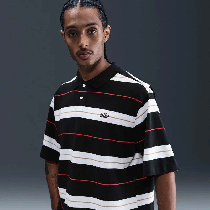 Nike Men's Sportswear Club Striped Polo Shirt