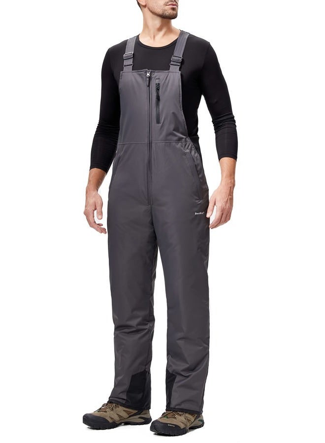 BenBoy Mens Snow Bibs Ski Pants Softshell Waterproof Insulated Ripstop Snowboarding Overalls Winter,HXK8018M-Grey1-XL - Image 1