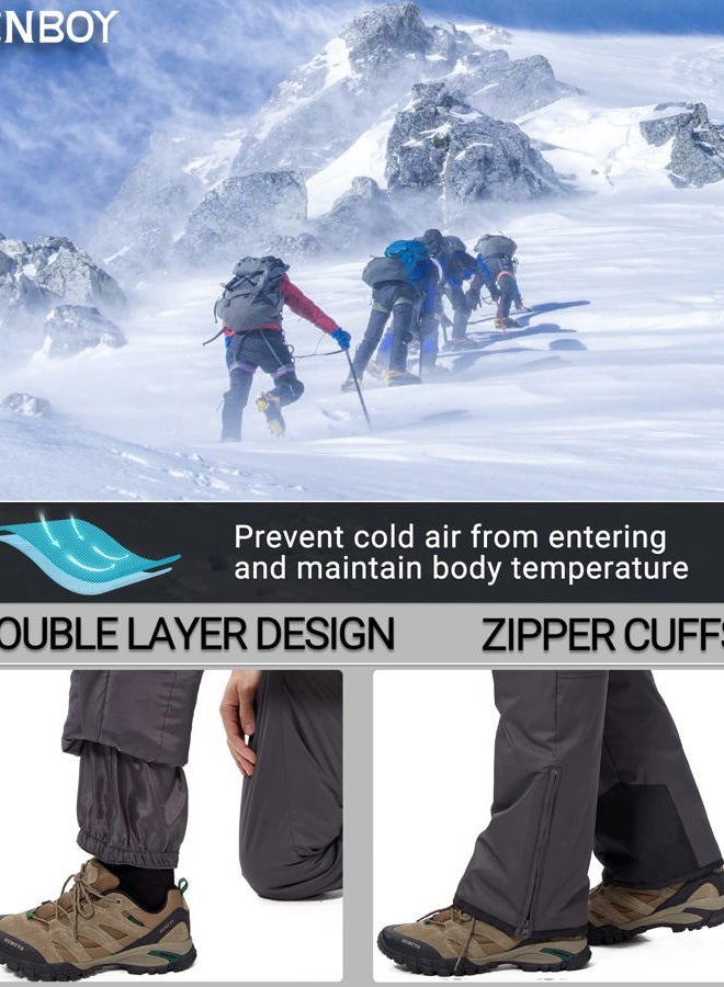 BenBoy Mens Snow Bibs Ski Pants Softshell Waterproof Insulated Ripstop Snowboarding Overalls Winter,HXK8018M-Grey1-XL - Image 5