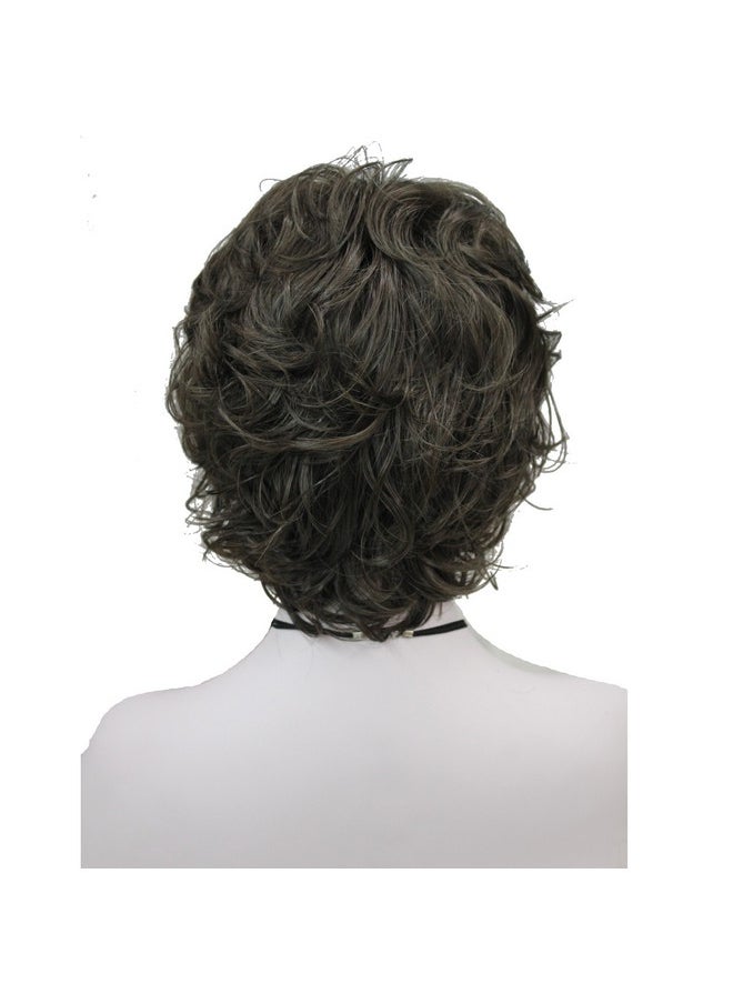 Wiginway Wiginway Short Curly Wavy Synthetic Hairpiece Wigs with Bangs for Women Girls  - Image 3