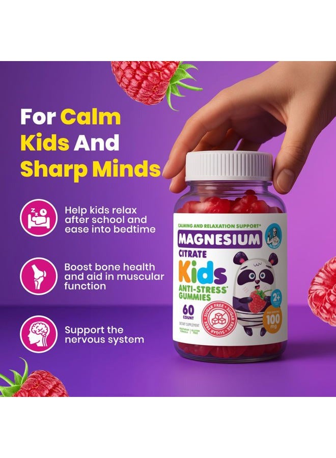 Dr. Moritz Sugar-Free Calm Magnesium Gummies for Kids and Adults - Kids Magnesium Gummies (180 Count (Pack of 3), Raspberry) - Image 5