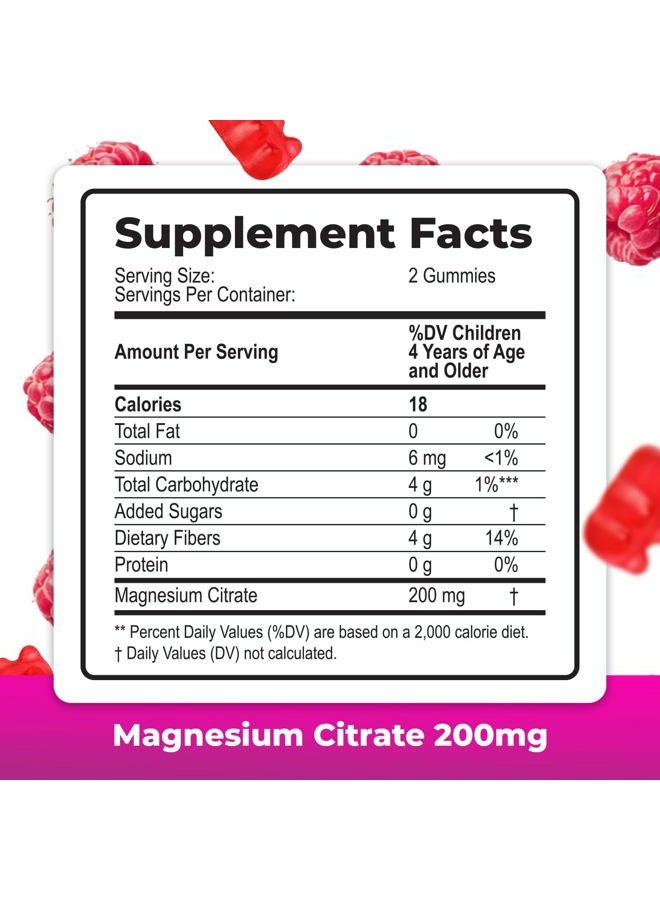 Dr. Moritz Sugar-Free Calm Magnesium Gummies for Kids and Adults - Kids Magnesium Gummies (180 Count (Pack of 3), Raspberry) - Image 3
