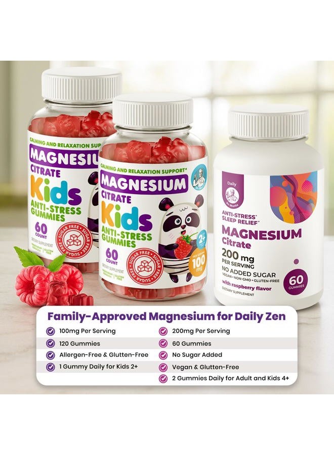 Dr. Moritz Sugar-Free Calm Magnesium Gummies for Kids and Adults - Kids Magnesium Gummies (180 Count (Pack of 3), Raspberry) - Image 4