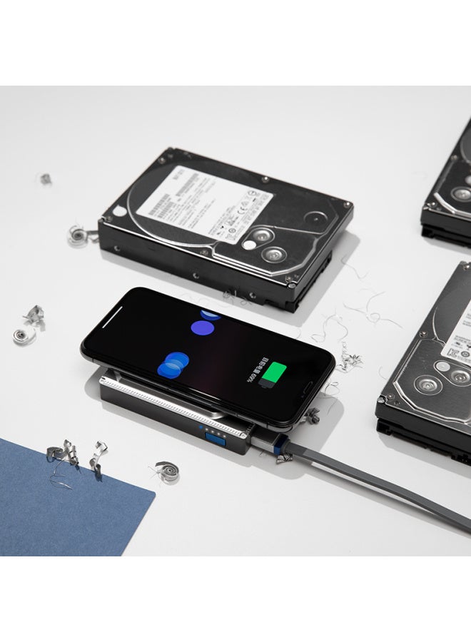 TEGIC TS1-PT Data Cable Hard Disk Fan Design 100W PD Fast Type-C Flat Noodle Charging Cable 1m Dual Transmission Compatible with Apple iPhone 16/15 and Android Series - Image 4