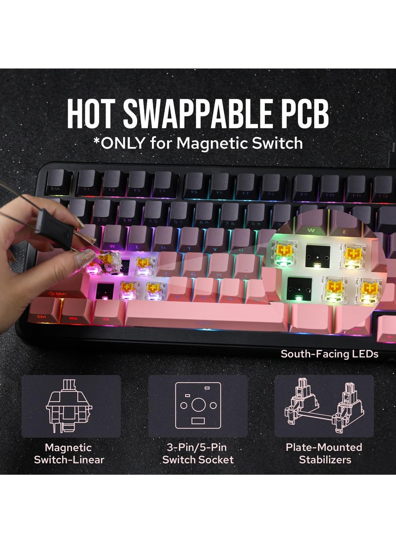 AK820 MAX PLUS HE Rapid Trigger Keyboard Wired Wireless Gaming Hall Effect Gasket Mechanical Adjustable Actuation Magnetic Switch RGB for Win Mac