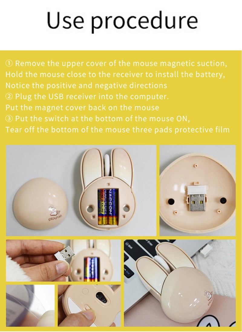 MissTiara - New Rabbit Shape 2.4G Wireless Silent Mouse Office Mouse for Computer - Image 1