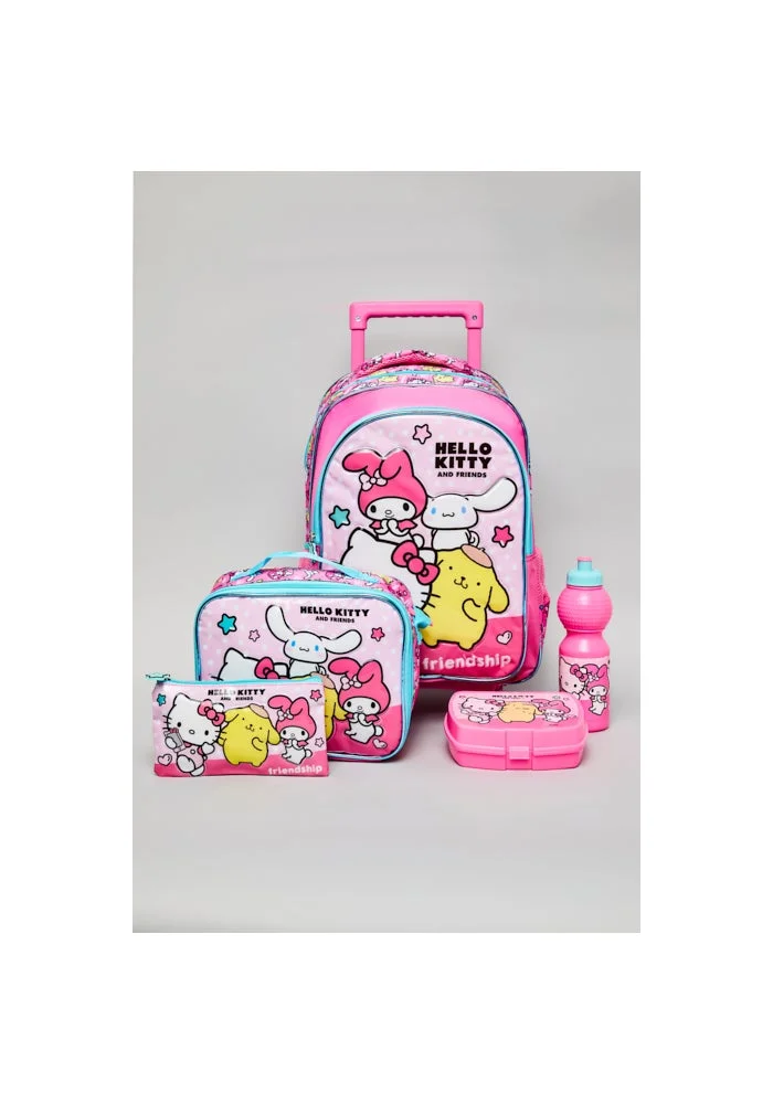 أر أند بي 5 Pack Hello Kitty & Friends Print Trolley Backpack Set - 16"