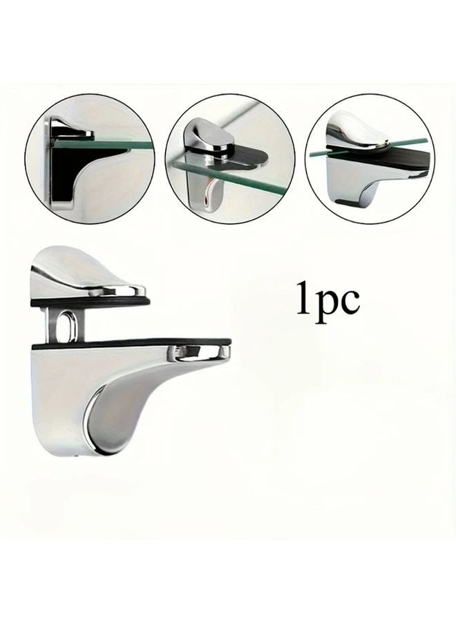 Heavy Duty Adjustable Glass Shelf Bracket Silvery Zinc Alloy Rust Resistant For Kitchen Bathroom - Image 1