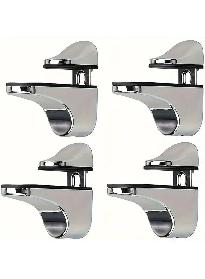 Heavy Duty Adjustable Glass Shelf Bracket Silvery Zinc Alloy Rust Resistant For Kitchen Bathroom - Image 3