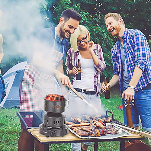 AHADU Premium Electric Charcoal Burner Coconut Coal Starter Hibachi Smart Overheating Control. Instant Coal Disk Tablet Fire Starter. Perfect Stove for Outdoor camping BBQ -Comes with Free Tong/Handle - Image 3