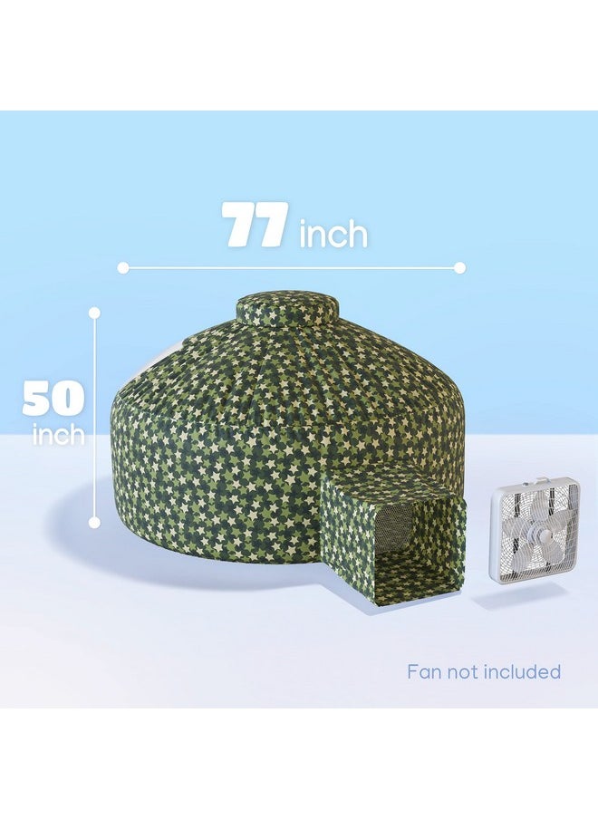Skywin Air Tent Fort Camo Playhouse For Kids (Camo) - Classic Inflatable Kids Fort Sets Up And Stores Away In Seconds, 77 X 50 Inches (Fan Not Included)  - Image 1