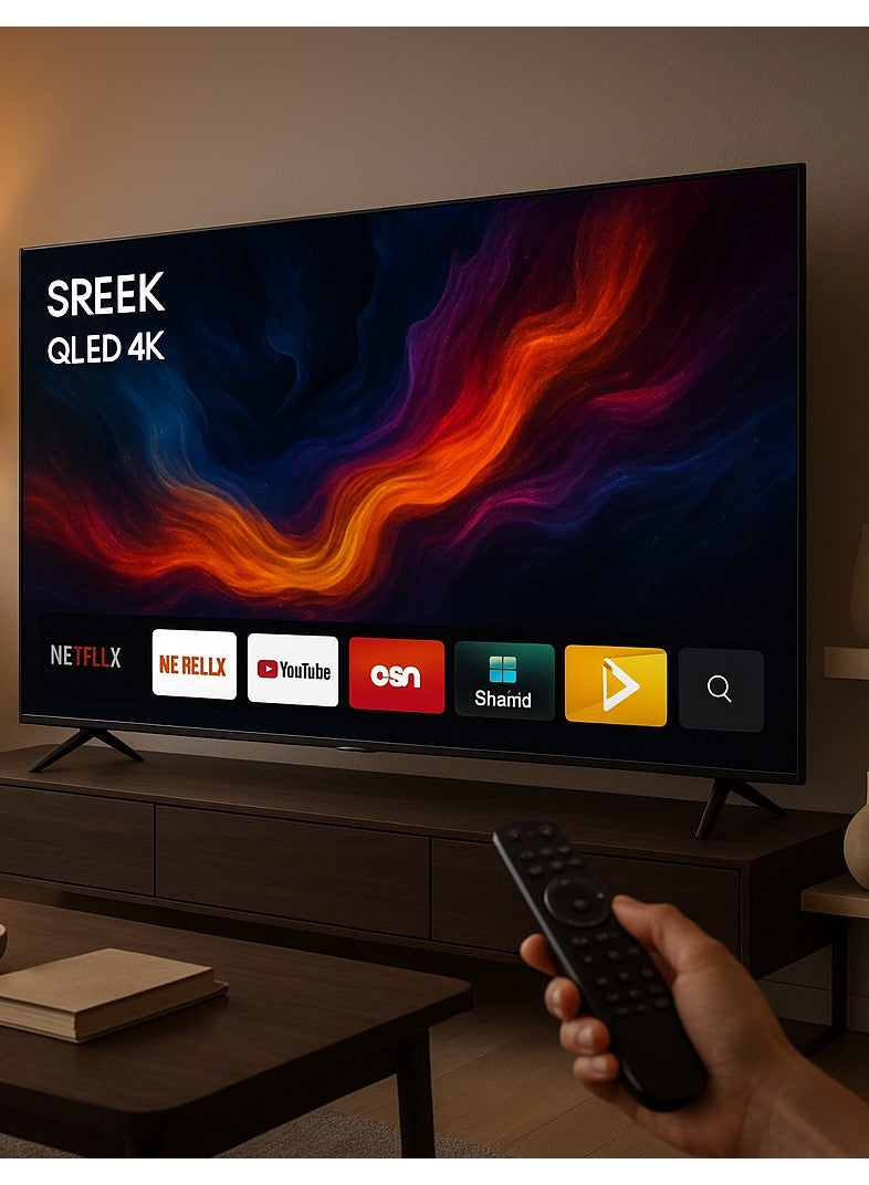 سرين شاشة SREEN 60 بوصة QLED 4K سمارت WebOS بدون إطار مزودة بريموت ذكي ودعم Netflix وYouTube - Image 4