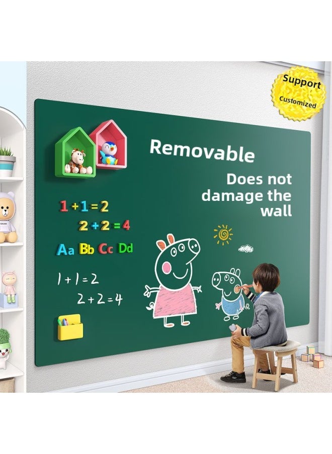 Generic - Blackboard Stickers Wall Stickers Magnetic Children's Graffiti Wall Sketchpad For Students Learning Writing And Painting Home Super Thick-Color:Dark Gray Rectangular Extra Thick Model Does Not Damage The Wall Wood Grain Frame-Specifications:Size Special Shot - Image 1