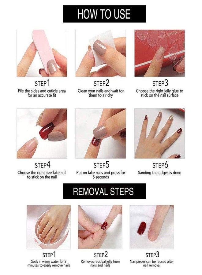 YoYoee 24Pes Short Oval Press on Nails - Nude False Nails Gradient Fake Nails Glossy Full Cover Nails Tips for Women - Image 5