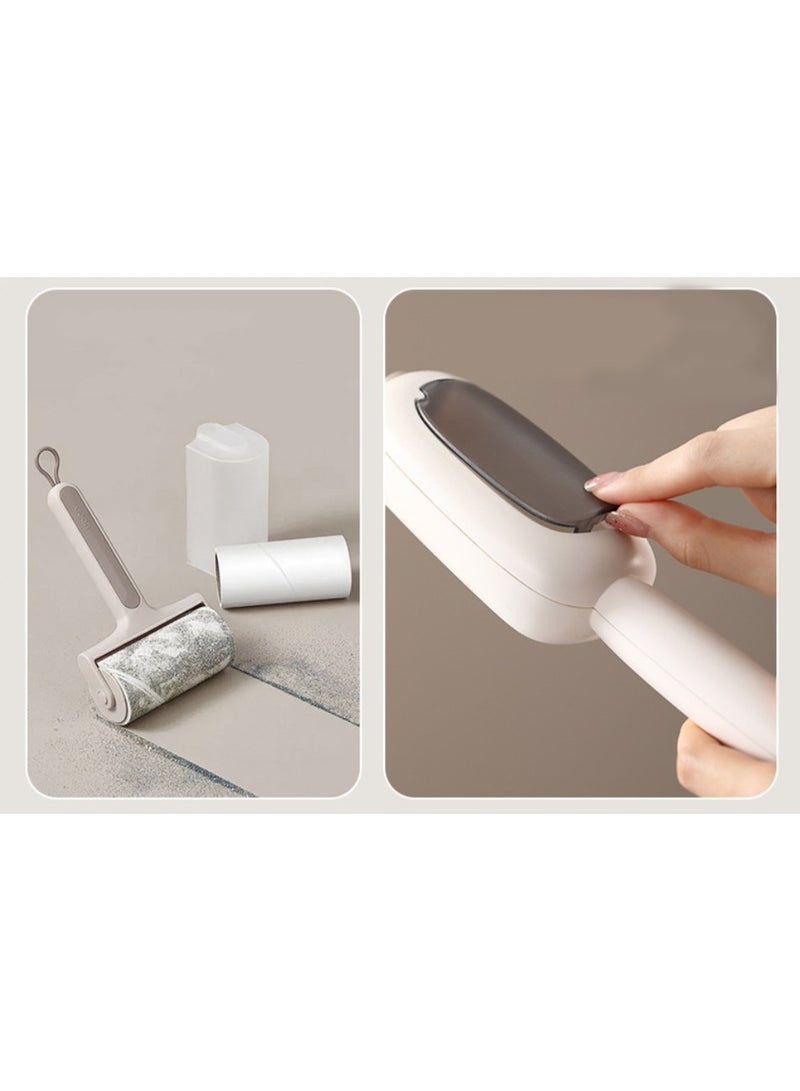 HOMESTAR 【Multi-Function Lint Roller】Clothes-Friendly Fuzz Remover Hair Adsorber Wool Coat Care Brush | ABS+Silicone+Polyester Triple Material | Bidirectional Roller Two-Way Fuzz Removal | Visible Large Storage No Consumables | Comfortable Handle Washable Reusable | Wave Spine Rotation Cleaning Technology - Image 5