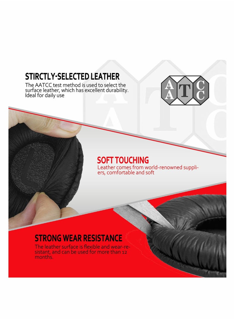 SYOSI - Universal Replacement Ear Pads for Sony MDR-ZX110/MDR-ZX330BT/V150/WH-CH500; JBL Tune 600bt/T500BT/T450BT &Many Other 70MM Round On-Ear Headphones(List Inside), Black, 1 Pair, Left and Right - Image 1