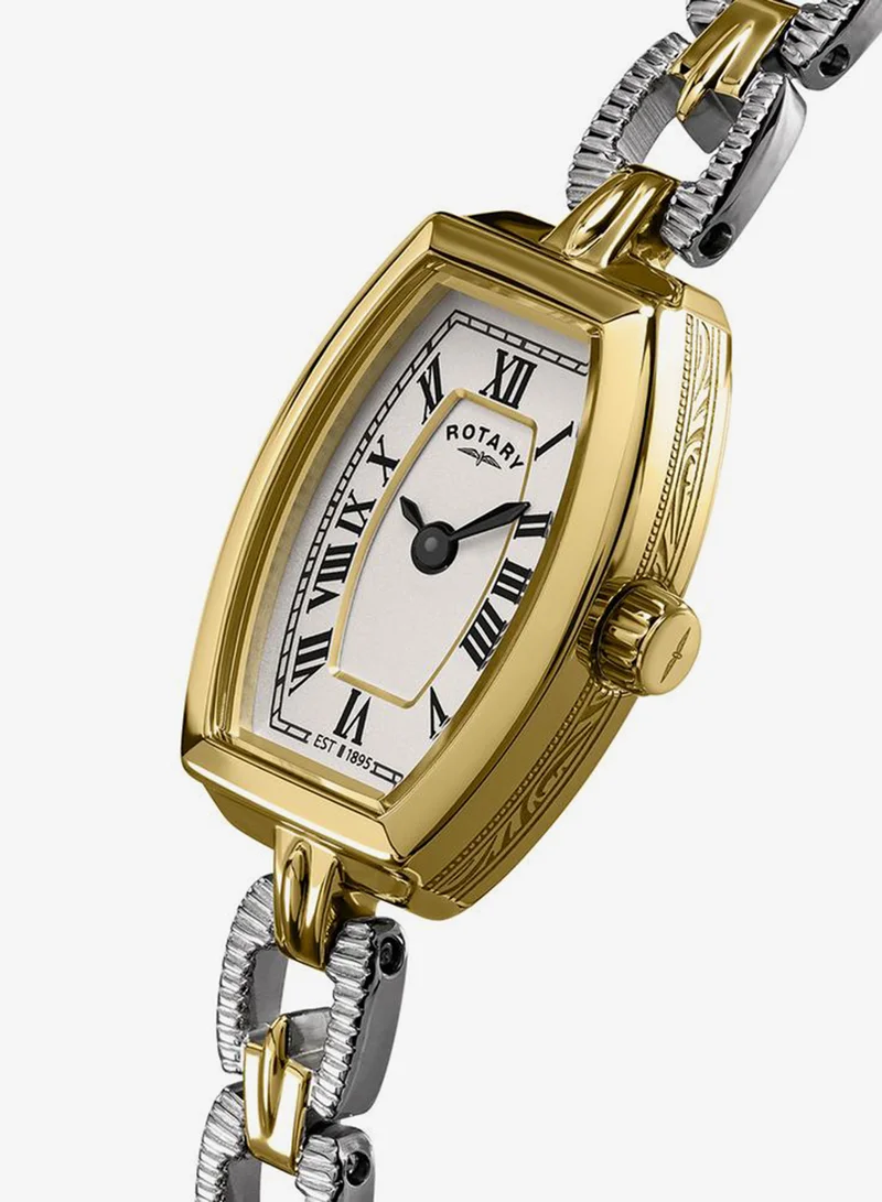 Rotary Rotary Ladies 1895 Two Tone Plated Stainless Steel Vintage Style Bracelet Watch - RLB10053/01