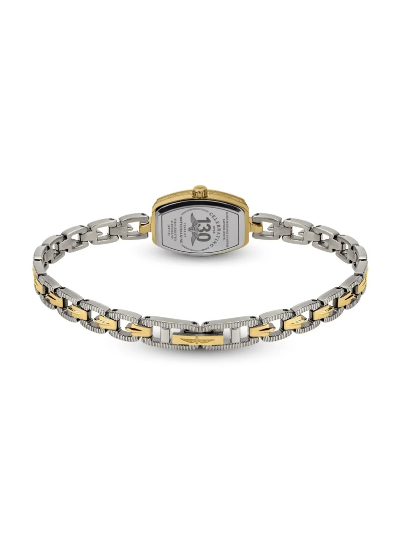 Rotary  Women's 1895 Tonneau Analogue Watch, 14.8 mm, White Dial, Gold-Tone Steel Bracelet for Women | Best Price UAE