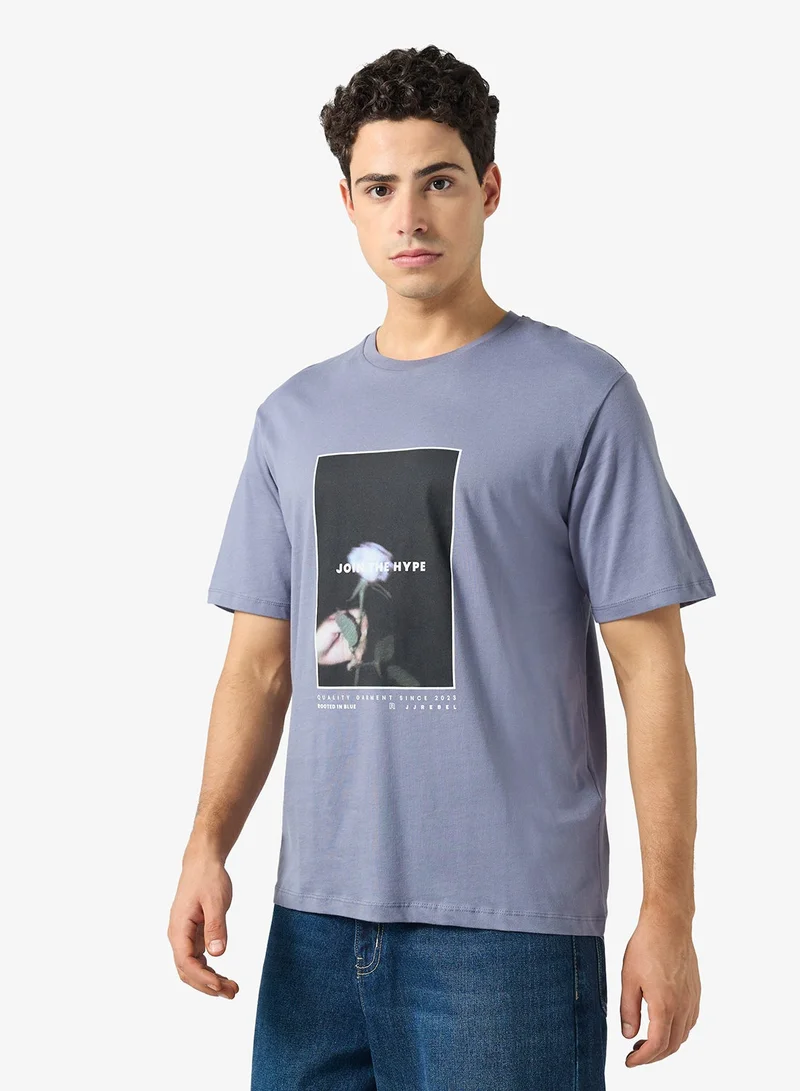 جاي جاي ريبل تيشيرت أساسي بياقة دائرية