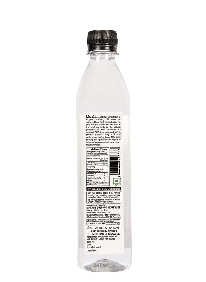 Max Care Virgin Coconut Oil (Cold Pressed) 500Ml - Image 2