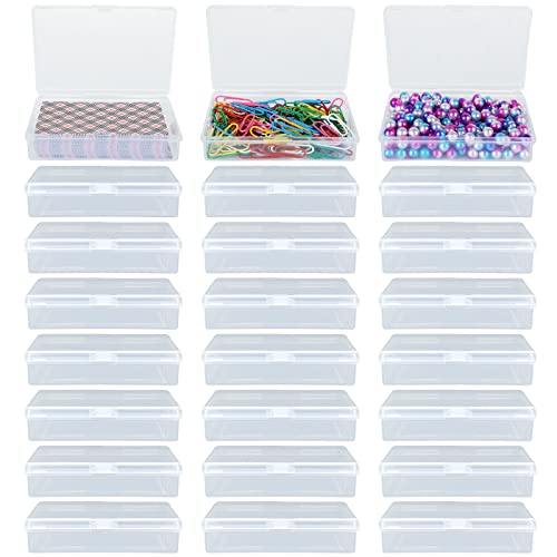 APACALI 24PCS Playing Card Case Clear Plastic Gaming Game Card Holder Organizer, Snaps Closed Clear Card Box Small Hard Plastic Card Storage Box, Empty Trading Card Storage Box 3.8x2.7x0.82 Inch - Image 1