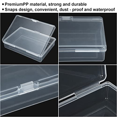 APACALI 24PCS Playing Card Case Clear Plastic Gaming Game Card Holder Organizer, Snaps Closed Clear Card Box Small Hard Plastic Card Storage Box, Empty Trading Card Storage Box 3.8x2.7x0.82 Inch - Image 3
