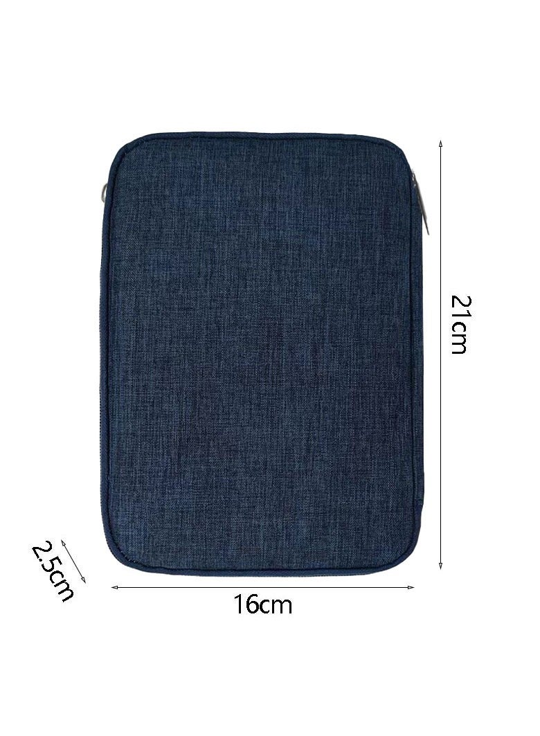 Apple Watches, Huawei Watches, Xiaomi Watches Watch Strap Data Cable Storage Bag Watch Strap Dial Portable Storage Bag 21*16*2.5cm Navy Blue  - Image 2