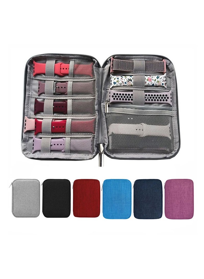 Apple Watches, Huawei Watches, Xiaomi Watches Watch Strap Data Cable Storage Bag Watch Strap Dial Portable Storage Bag 21*16*2.5cm Navy Blue  - Image 3