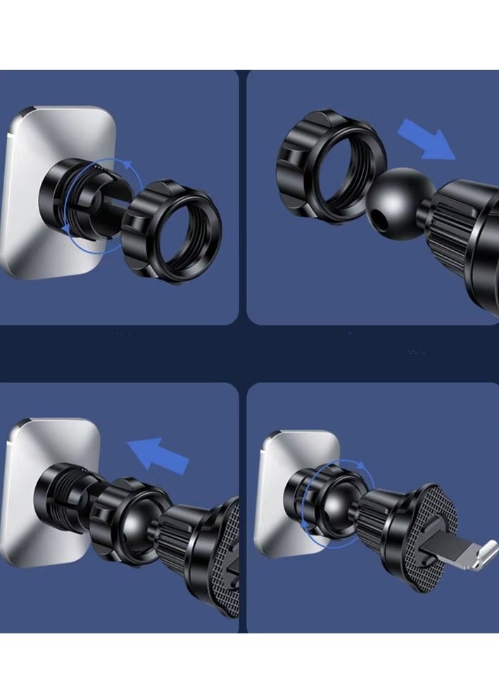 حامل هاتف مغناطيسي لفتحة تهوية السيارة - تثبيت آمن، يتضمن ألواح معدنية مجانية - لأجهزة آيفون وأندرويد - Image 3