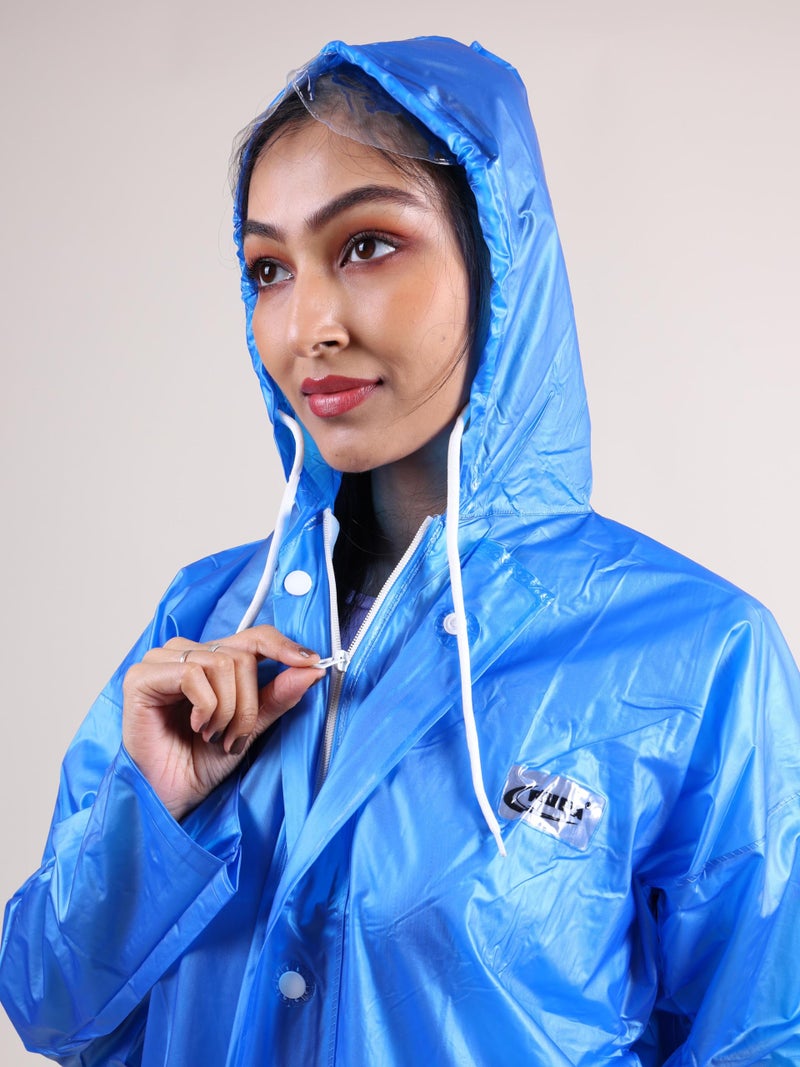 Rupa Rainsuit Women Waterproof PVC Raincoat with Hood & Carry Bag | Lightweight Rainwear for Women with Front Zip | Solid Color | Standard Length | Pack of 1 - Image 2