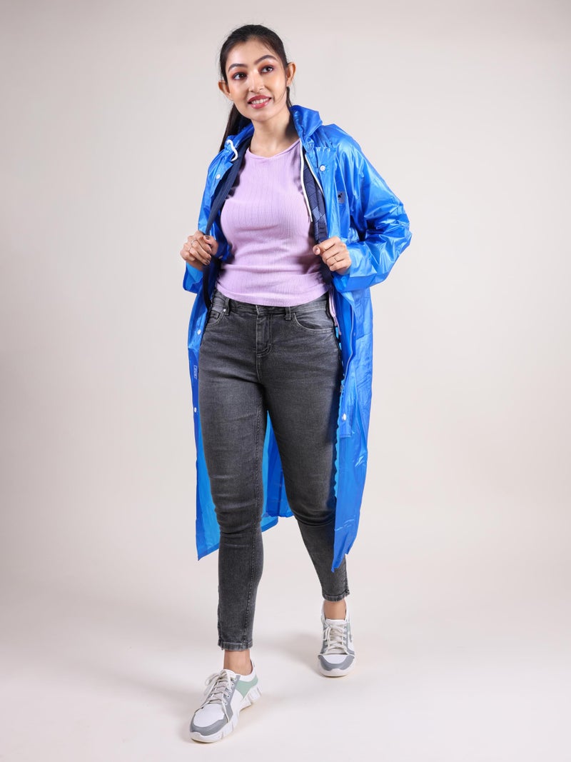 Rupa Rainsuit Women Waterproof PVC Raincoat with Hood & Carry Bag | Lightweight Rainwear for Women with Front Zip | Solid Color | Standard Length | Pack of 1 - Image 4