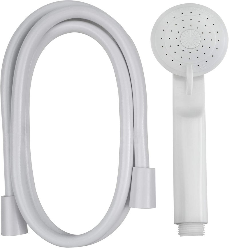 RecPro RV 60" White Vinyl Handheld Shower Head & Hose with Shut-Off Valve | Durable, Adjustable, and Easy to Install - Image 2